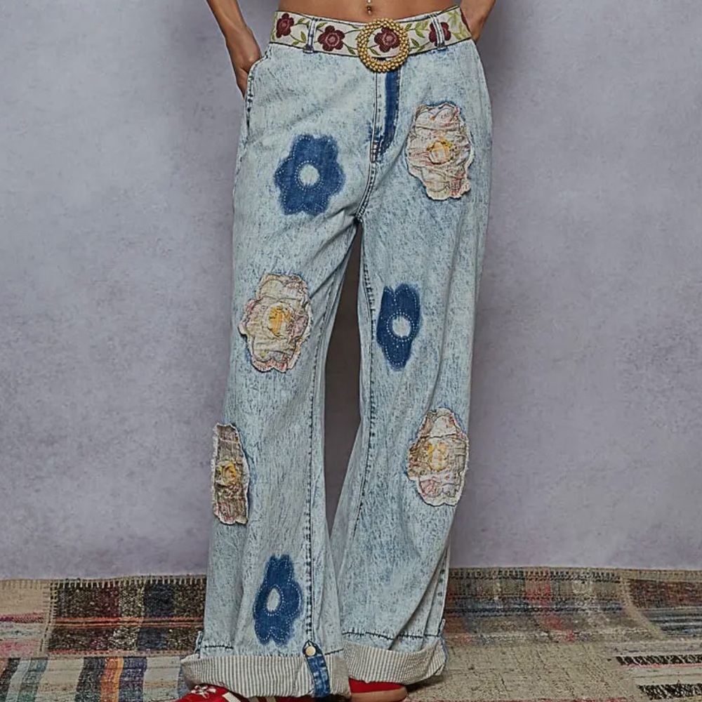 SPECIAL PRICE :BESTSELLER: “The Carlyle”POL Patchwork Denim Jeans
